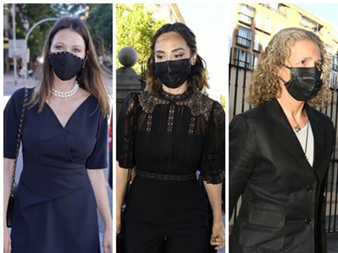 Esther Doña, Tamara Falcó y la infanta Elena en la misa funeral de Carlos Falcó