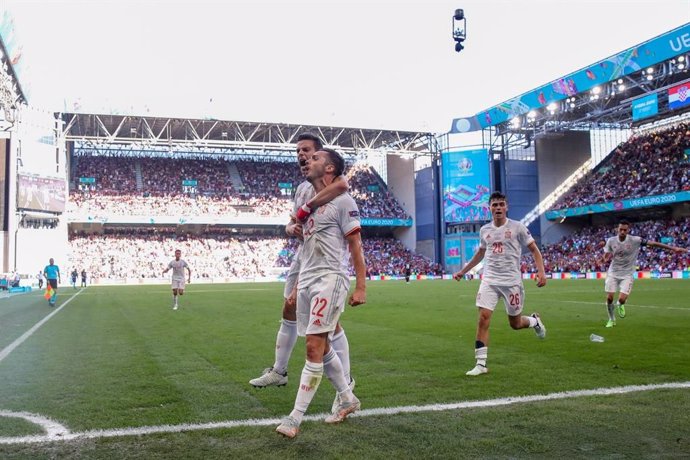 Sarabia celebra su gol ante Croacia