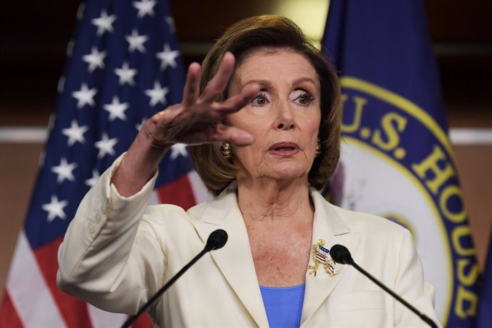 24 June 2021, US, Washington: US House Speaker Nancy Pelosi speaks during a press conference about 2021 United States Capitol attack during her weekly press conference at HVC/Capitol Hill. Photo: Lenin Nolly/ZUMA Wire/dpa