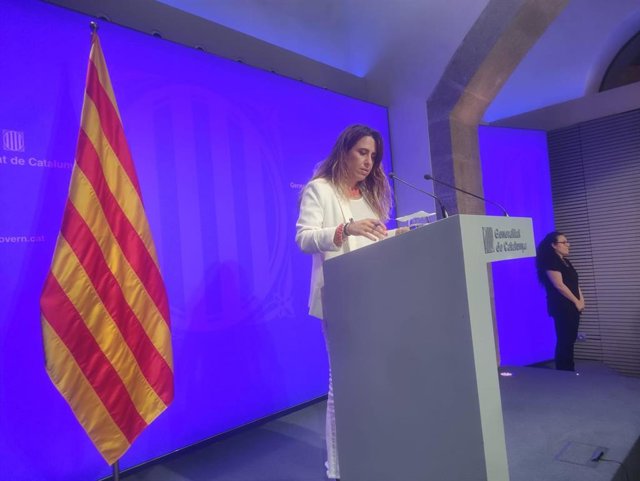 La portavoz del Govern, Patrícia Plaja, en rueda de prensa tras el Consell Executiu el 29 de junio.
