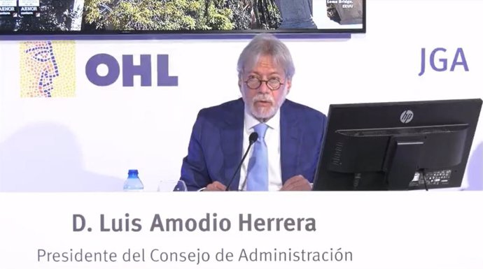 El presidente de OHL, Luis Amodio, en la junta de accionistas de 2021