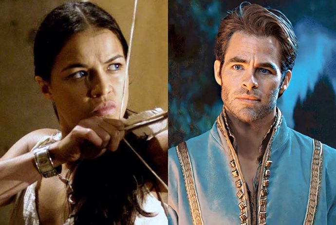 Michelle Rodríguez y Chris Pine