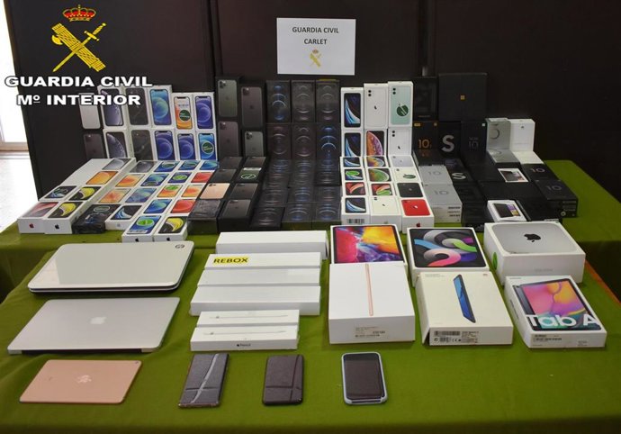 Material intervenido en la desarticulación de la organización