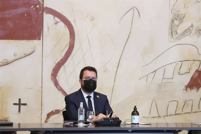 El presidente de la Generalitat, Pere Aragons, en la reunión del Consell Executiu de este martes 29 de junio.