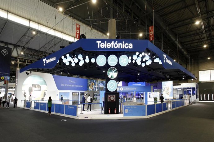 Imagen del expositor de Telefónica en el Mobile World Congress 21.