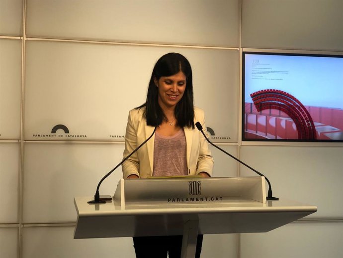 La secretria general adjunta i portaveu d'ERC, Marta Vilalta, en una conferncia de premsa al Parlament