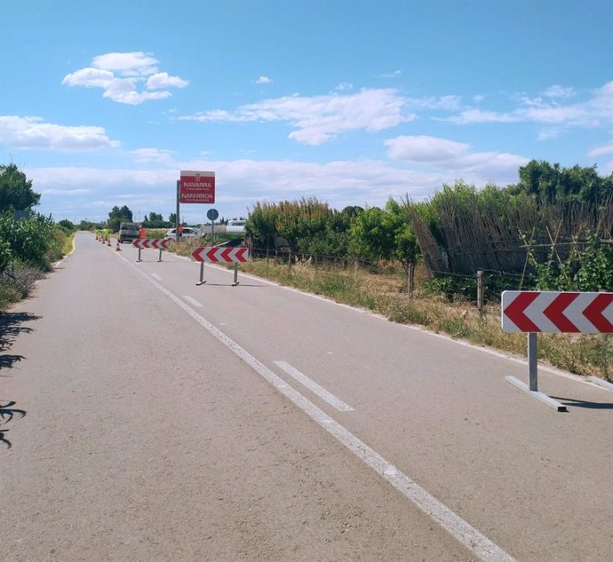 Inicio de las obras en la carretera de Cortes