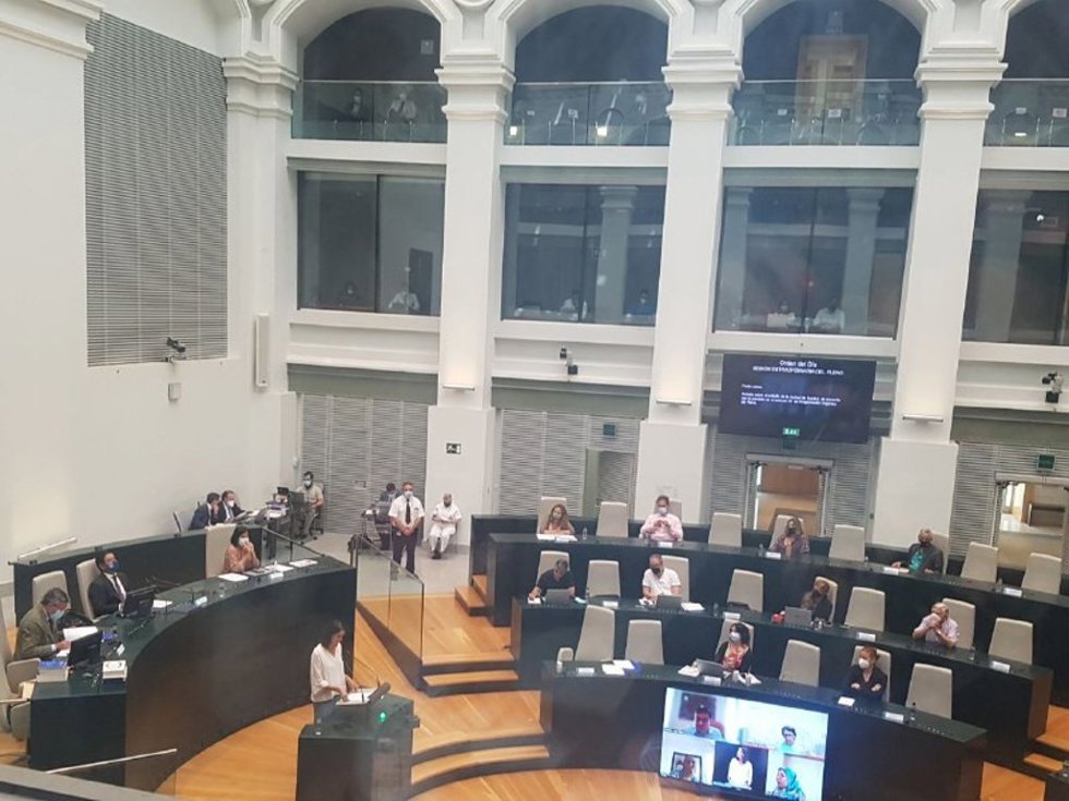 La portavoz de Más Madrid en el Ayuntamiento, Rita Maestre, en el Pleno del Estado de la Ciudad