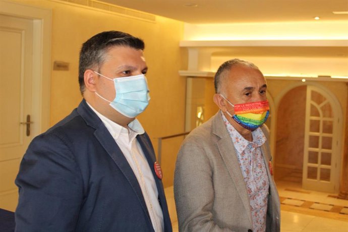 Luis Manuel Monforte, nuevo secretario regional de UGT, y el secretario general del sindicato, Pepe Álvarez.