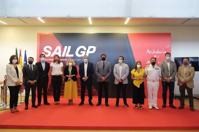 Imagen de este miércoles de la presentación en Sevilla de SailGP, la competición de catamaranes más rápidos del mundo, que se celebrará en octubre en Cádiz.