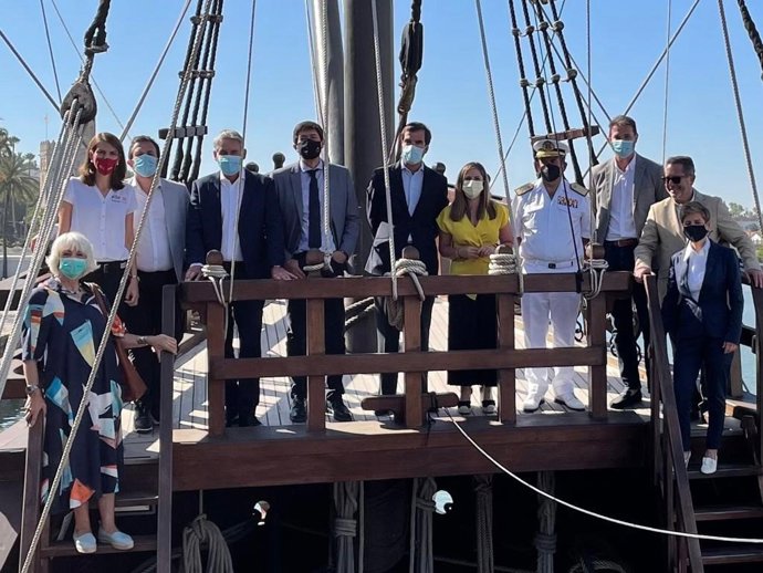 Irene García, durante la presentación en Sevilla de Cádiz como sede del SailGP.