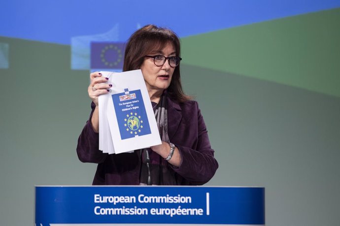 Archivo - HANDOUT - 24 March 2021, Belgium, Brussels: Vice-President of the European Commission Dubravka Suica holds a press conference on the Child Rights Strategy and Guarantee at the European Commission in Brussels. Photo: Lukasz Kobus/European Commi
