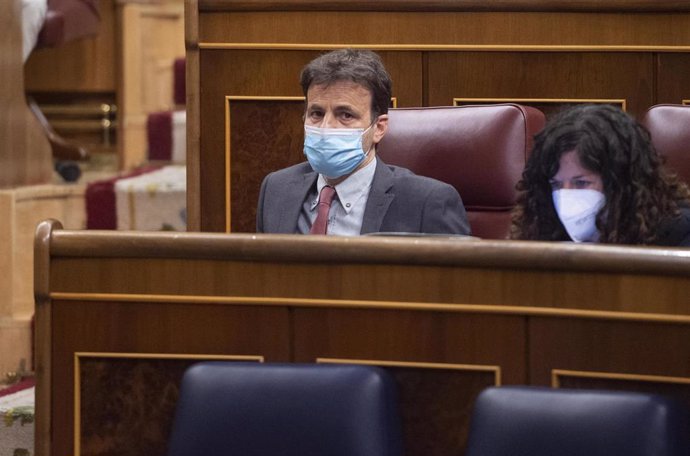 El presidente del grupo parlamentario de Unidas Podemos en el Congreso, Jaume Asens, en una sesión plenaria en el Congreso de los Diputados, a 22 de junio de 2021, en Madrid, (España). 