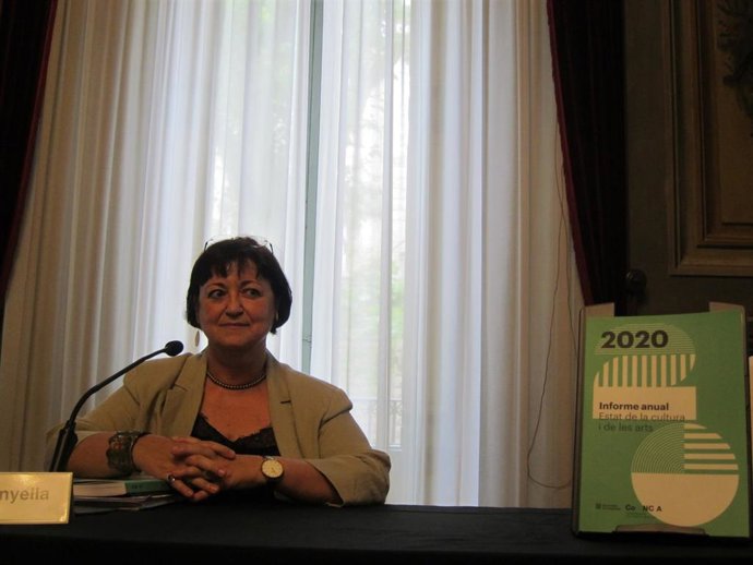 La presidenta del CoNCA Vinyet Panyella, en la presentación del 'Informe sobre l'estat de la cultura i de les arts 2020'