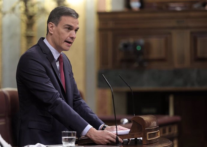 El president del Govern espanyol, Pedro Sánchez, en la sessió al Congrés dels Diputats