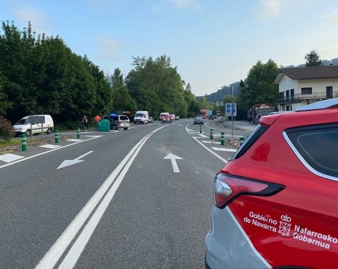 Policía Foral atiende un accidente en Sunbilla