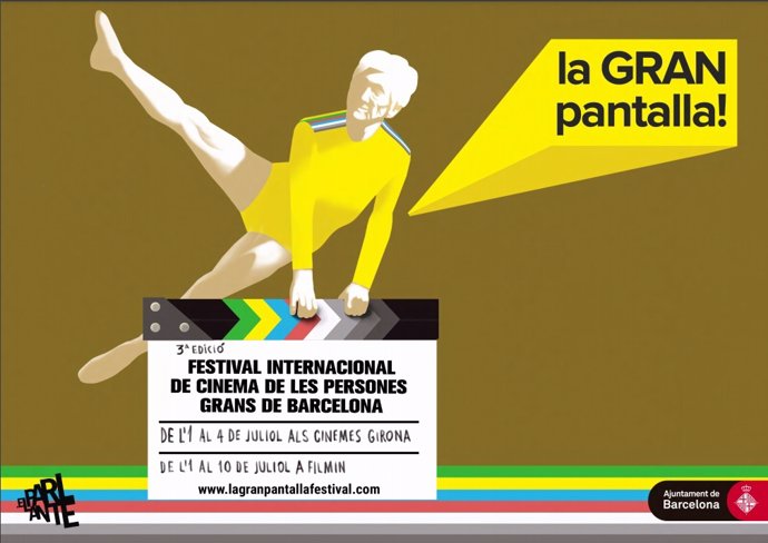 Cartell de la tercera edició del Festival Internacional de Cinema de les Persones Grans de Barcelona 'La GRAN pantalla' 