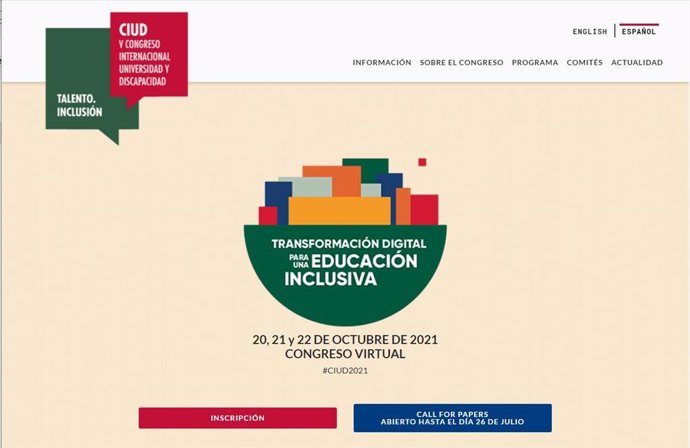 Fundación ONCE celebra su V Congreso Internacional Universidad y Discapacidad del 20 al 22 de octubre de 2021
