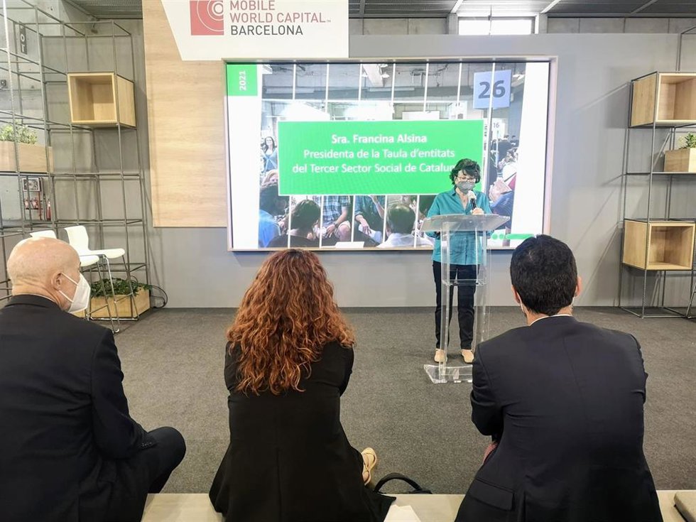 La presidenta de la Taula del Tercer Sector, Francina Alsina, en el MWC