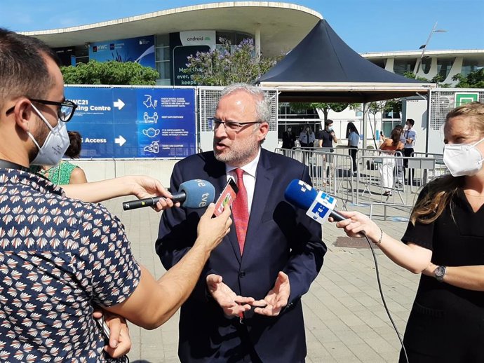 El director general de Fira de Barcelona, Constantí Serrallonga, en una rueda de prensa