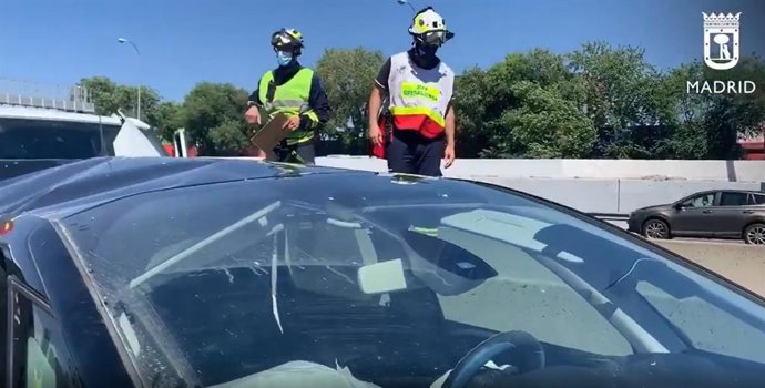 Cinco heridos en una colisión múltiple en la M-30