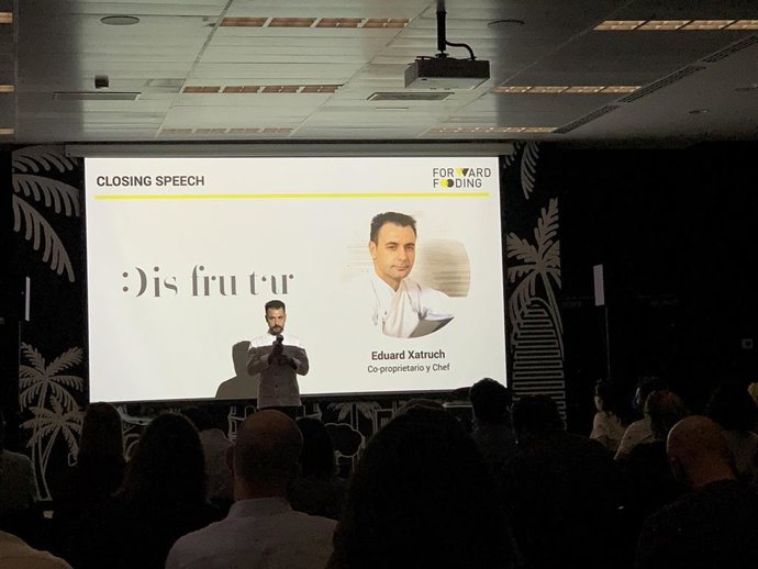 El chef del restaurante Disfrutar, Xavier Estruch, durante el congreso.