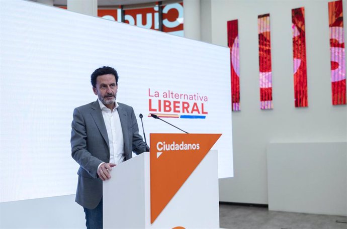 El vicesecretario general de Ciudadanos y portavoz adjunto en el Congreso de los Diputados, Edmundo Bal, en una rueda de prensa en la sede del partido en Madrid.