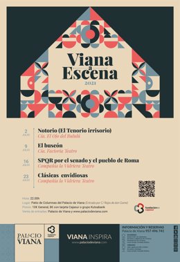 Cartel del ciclo teatral 'Viana a Escena', que ofrece la Fundación Cajasur en el Palacio de Viana.