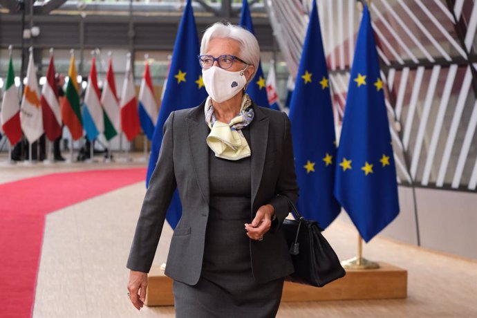 HANDOUT - 25 June 2021, Belgium, Brussels: President of the European Central Bank Christine Lagarde arrives to attend the second day of the European Union summit at the European Council. Photo: Alexandros Michailidis/European Council/dpa - ATTENTION: ed