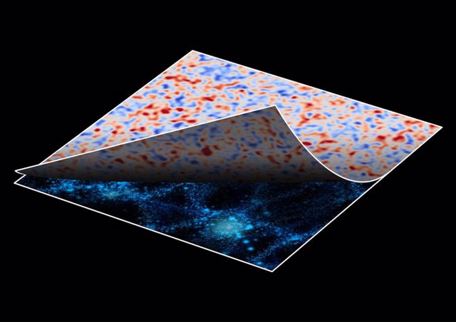 Visualización Arttística De Esta Investigación. Uso De Análisis De Datos Impulsados Por IA Para Eliminar El Ruido Y Encontrar La Forma Real Del Universo.