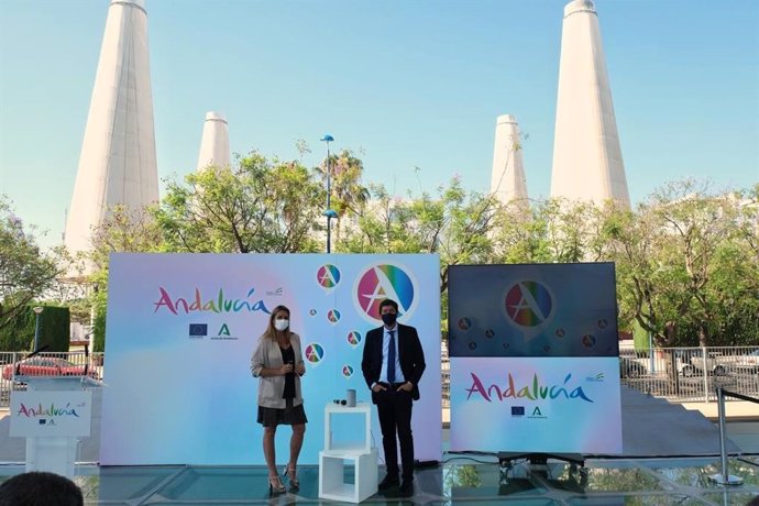 El vicepresidente de la Junta y consejero de Turismo, Juan Marín, este lunes en la presentación de la Skill de Alexa sobre turismo de Andalucía.