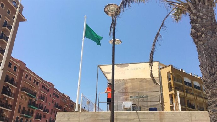 Bandera verde en Portasaplaya, Alboraya (Valencia)