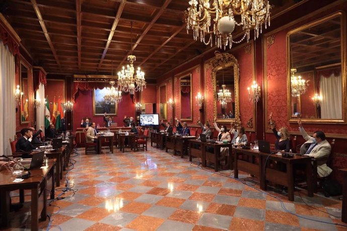 Archivo - Pleno del Ayuntamiento de Granada en una imagen de archivo