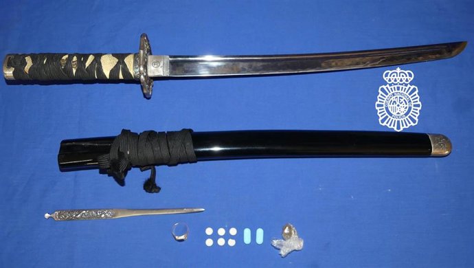 Catana que portaba uno de los detenidos en la pelea en la calle Riaño de Salamanca.