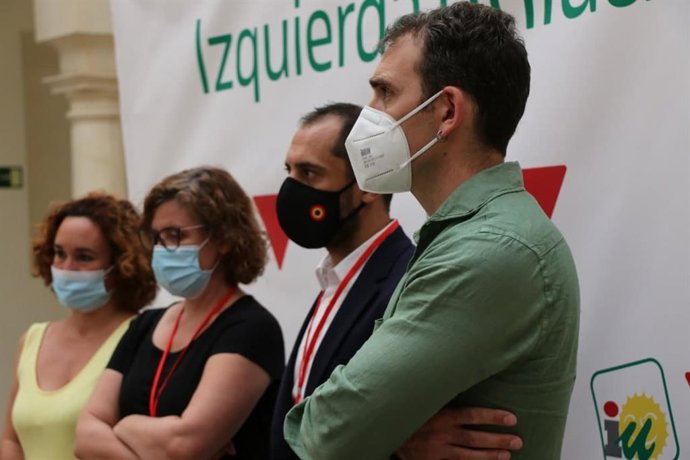 El coordinador general de IU Andalucía, Toni Valero, este sábado en la XXIV Asamblea Provincial de IU Córdoba.