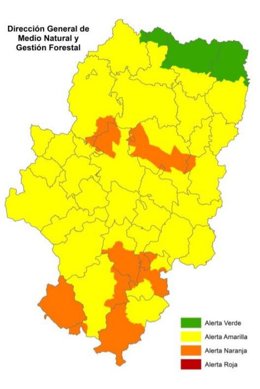 Alerta naranja por riesgo de incendios forestales en varios puntos de Aragón.