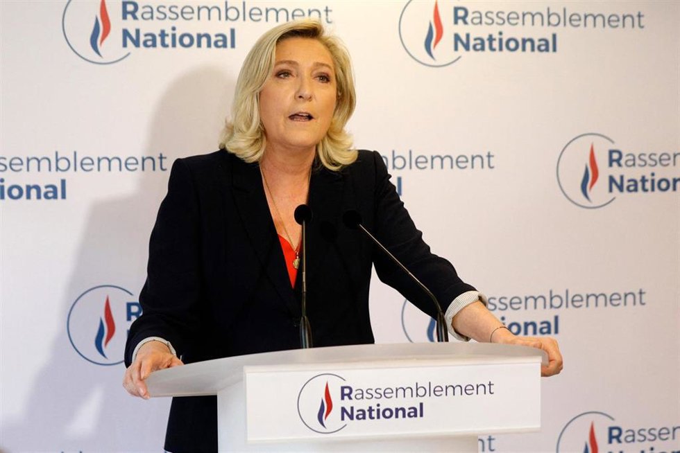 La líder del partido de ultraderecha francés Agrupación Nacional, Marine Le Pen