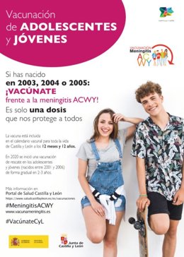 Cartel de la vacunación frente al meningococo.
