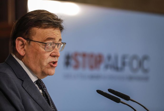 El president de la Generalitat, Ximo Puig, presenta el Plan Estratégico contra Incendios 'Stop al Foc' 2021, a 29 de junio de 2021, en Valencia, Comunidad Valenciana, (España). El Gobierno ha presentado este plan a pocos días de comenzar el verano, para