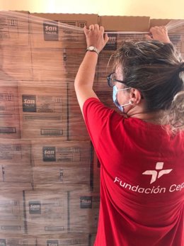 Donación de 22,5 toneladas de detergentes de las fundaciones Persán y Cepsa en el Campo de Gibraltar.