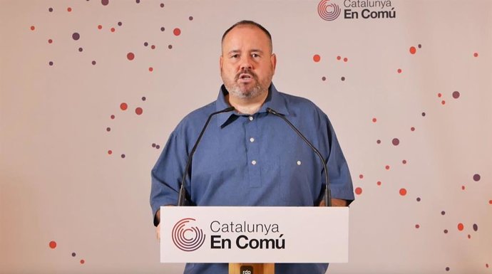 Archivo - El portavoz de los comuns y diputado en el Congreso, Joan Mena, en rueda de prensa telemática