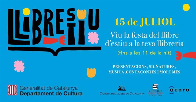 Cartel de la primera edición del 'Llibrestiu', una nueva fiesta estival del libro que se celebrará el 15 de julio en librerías catalanas