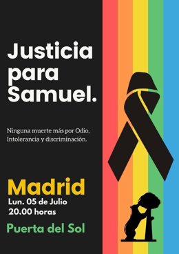 Manifestación en la Puerta del Sol por la muerte de Samuel tras una paliza grupal en  A Corula