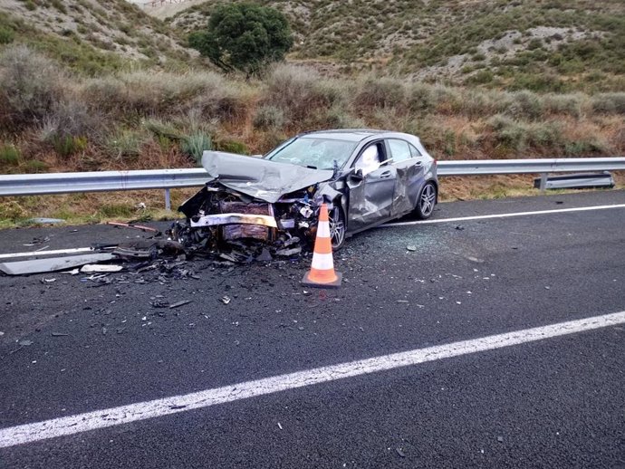 Accidente de tráfico en la N-230, a la altura de Castillonroy (Huesca), el pasado 12 de junio