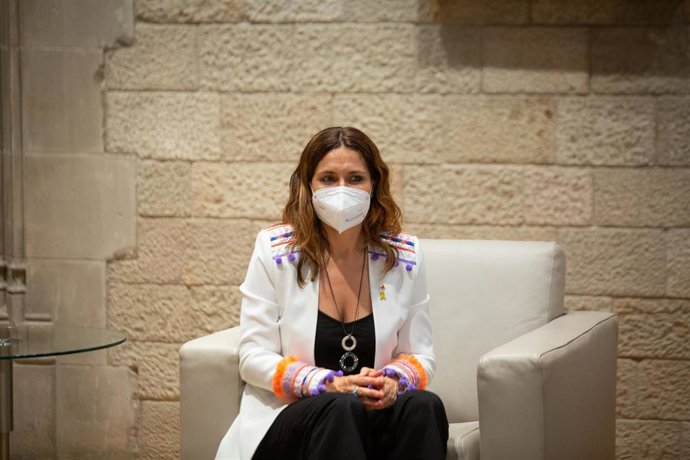 La consellera de Presidencia, Laura Vilagr, durante la segunda sesión de las rondas de contactos que Aragons está realizando con los diferentes grupos parlamentarios, a 15 de junio de 2021, en el Palau de la Generalitat, Barcelona, Cataluña, (España).