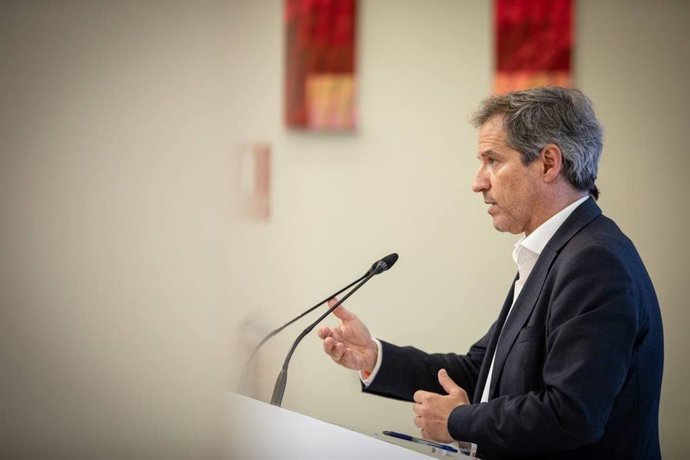 El vicesecretario general de Ciudadanos y secretario de Comunicación, Daniel Pérez Calvo, en una rueda de prensa en la sede del partido en Madrid.