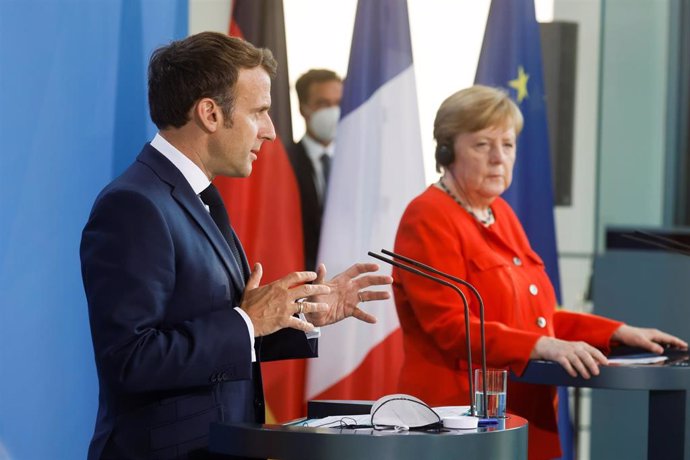 Emmanuel Macron y Angela Merkel