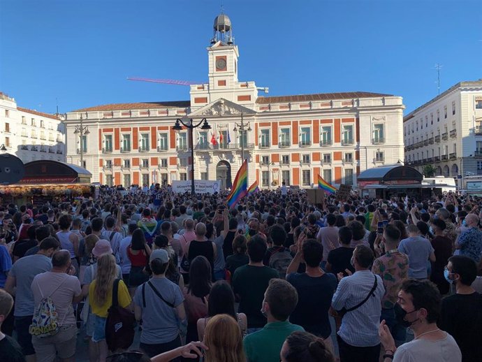 Manifestación en repulsa ante la muerte del joven Samuel de 24 años en A Coruña el pasado sábado.