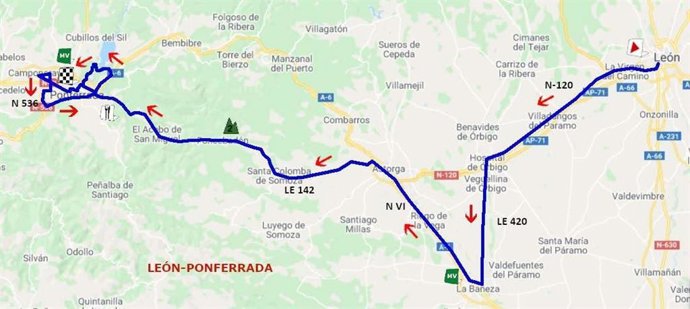 Imagen del recorrido de la etapa de la 35 Vuelta Ciclista a CyL