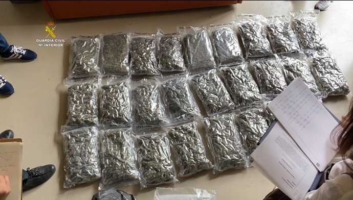 Archivo - Un italiano detenido y requisados casi 60 kilos de marihuana envasada en una vivienda de Camarma de Esteruelas (Madrid)